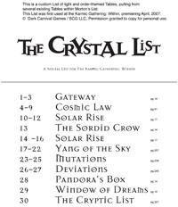 The Crystal List